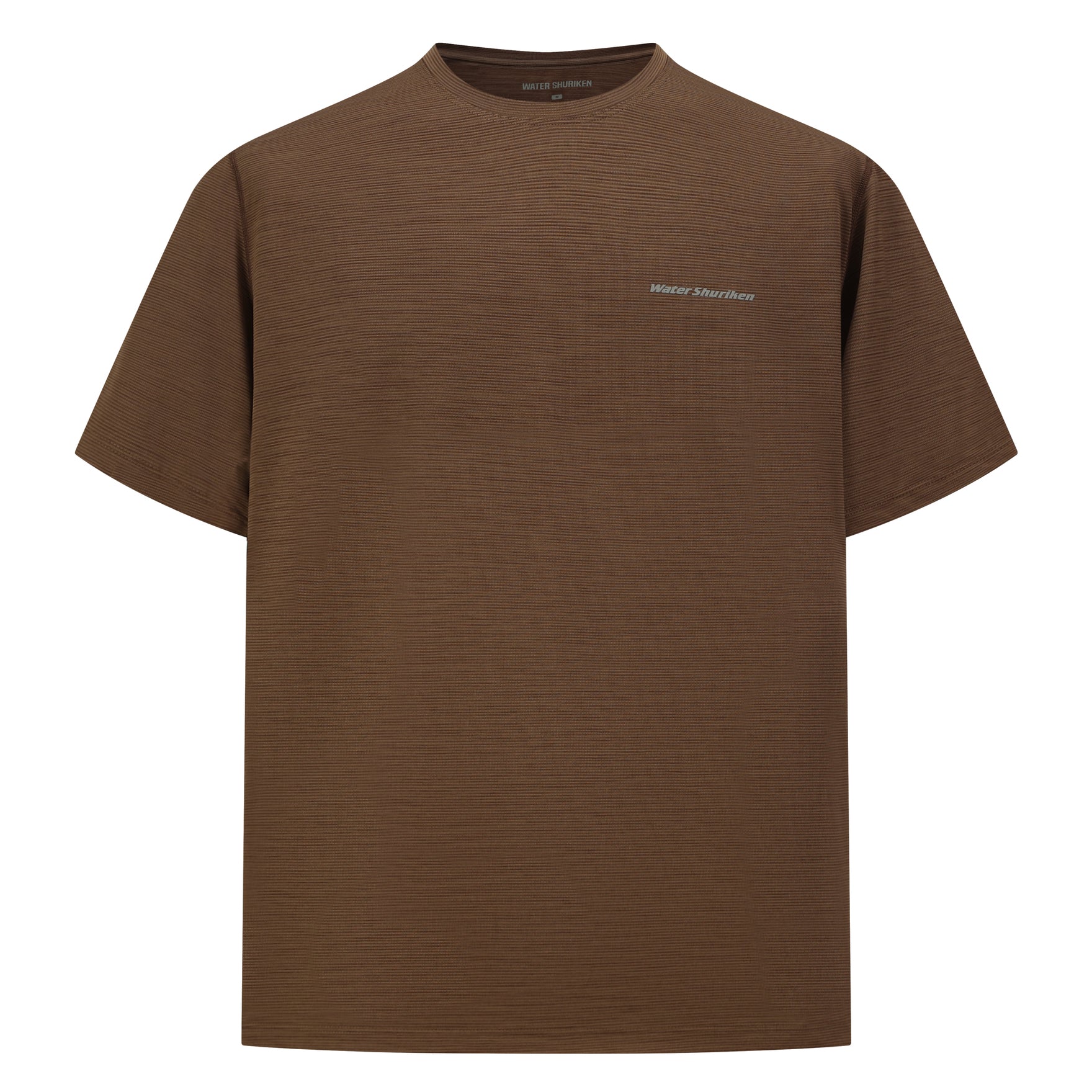 Two-Tone Knit Quick-Dry Tee-Brown