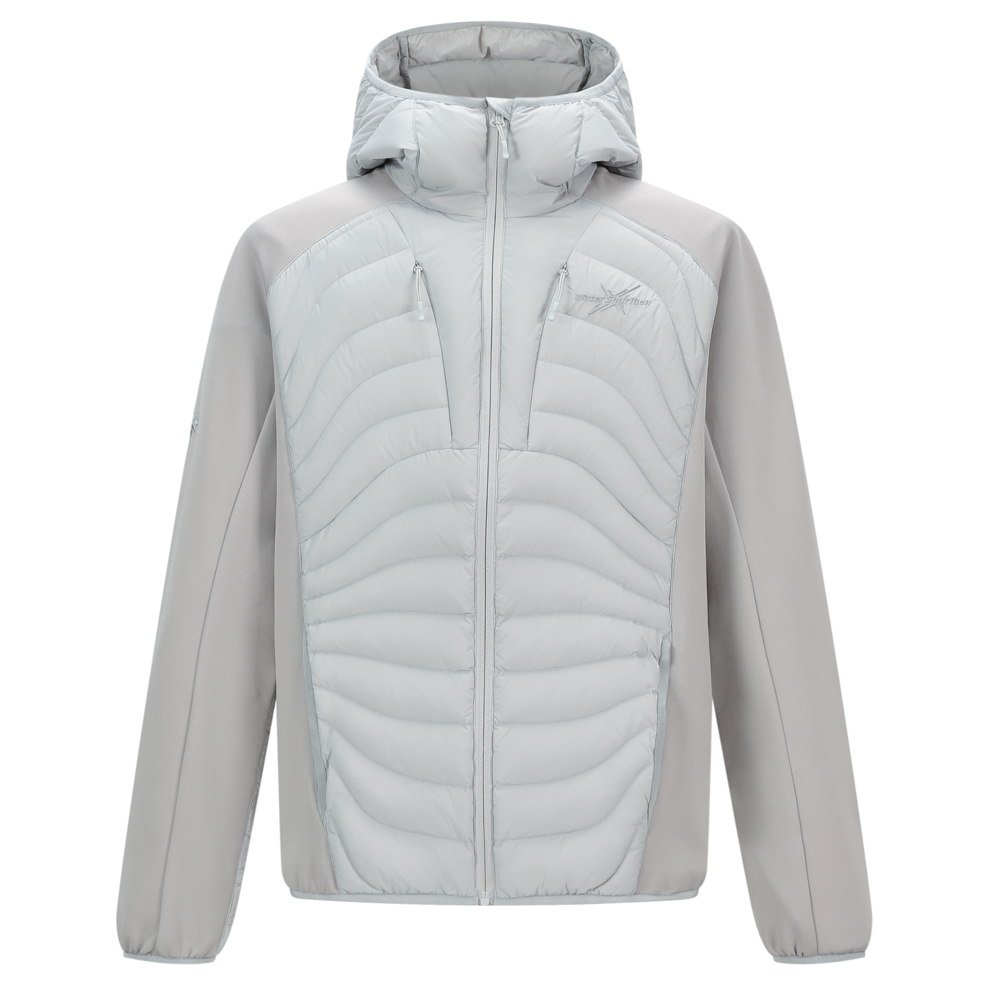 700FP Curved Panel Hooded Down Jacket Gray