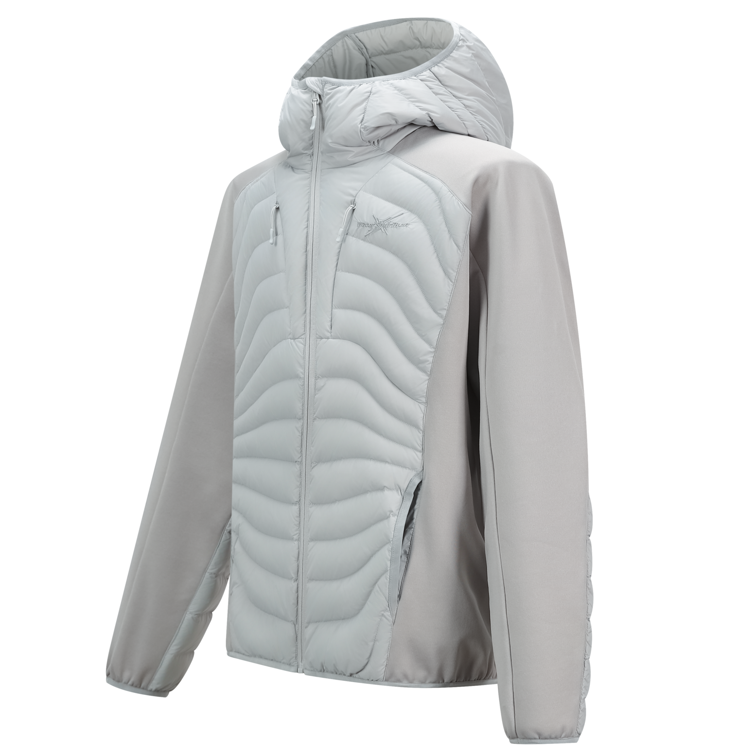 700FP Curved Panel Hooded Down Jacket Gray