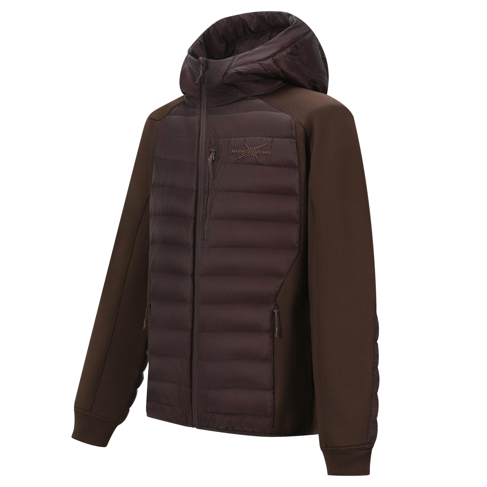 700FP Panel Hooded Down Jacket Brown